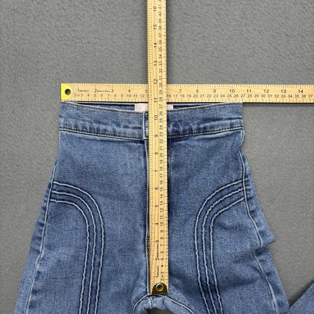 Revice Jeans Womens 24 Blue Rollergirl Flare High Rise Bareback 70s Hippie Retro - Picture 7 of 11